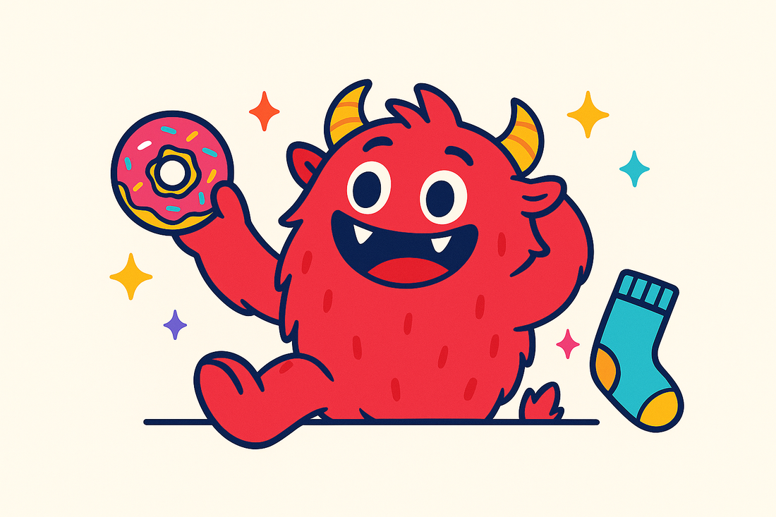 linty and his donut for a sock