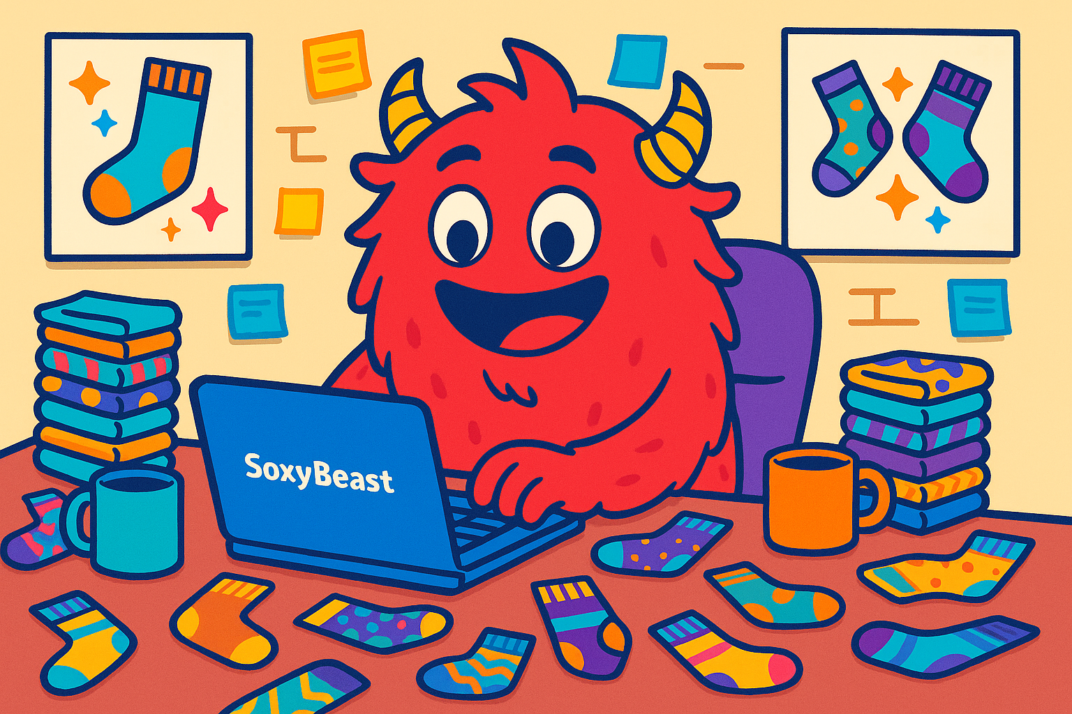 linty busy working at his desk in soxy head office